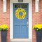 Spring Wreath with Forsythia Flowers, Yellow Daisies and Lavender Green Leaves - Artificial Silk Floral Wreath for Front Door or Wall - 21 Inches
